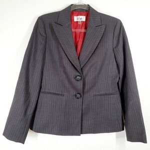 LE SUIT BUTTON FRONT PIN-STRIPE JACKET/BLAZER